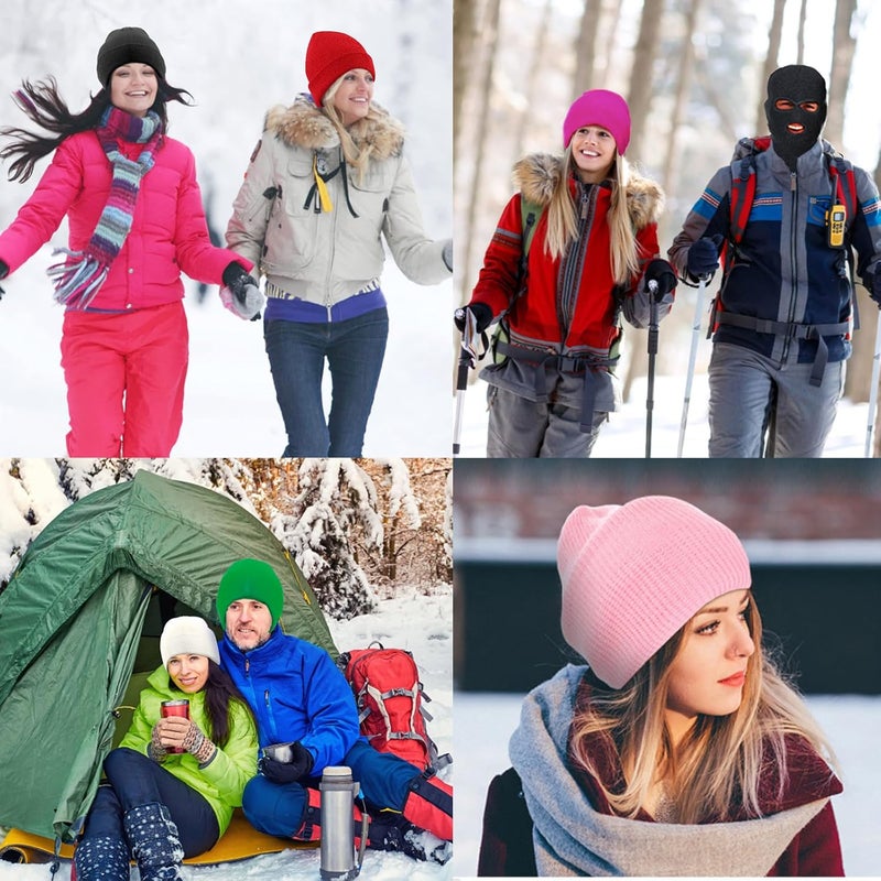 Tmflexe 3-Hole Full Face Mask Cover Ski Mask Winter Balaclava Cap Knitted Face Cover for Winter Outdoor Sports - Image 5